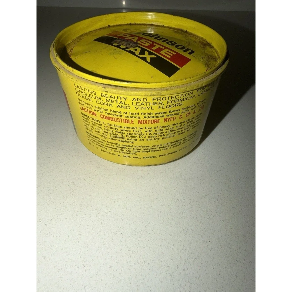 SC Johnson Paste Wax 16 oz. Metal Can Nearly Full Weighs 1.07 Pounds